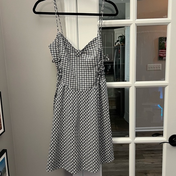 Betsey Johnson Blue and White gingham Mini Dress size S EUC - Picture 3 of 12